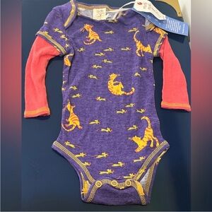 Munki Munki Cat Mouse Purple 1 Piece Outfit PJs Pajamas 6-9 Months Baby Boy Girl